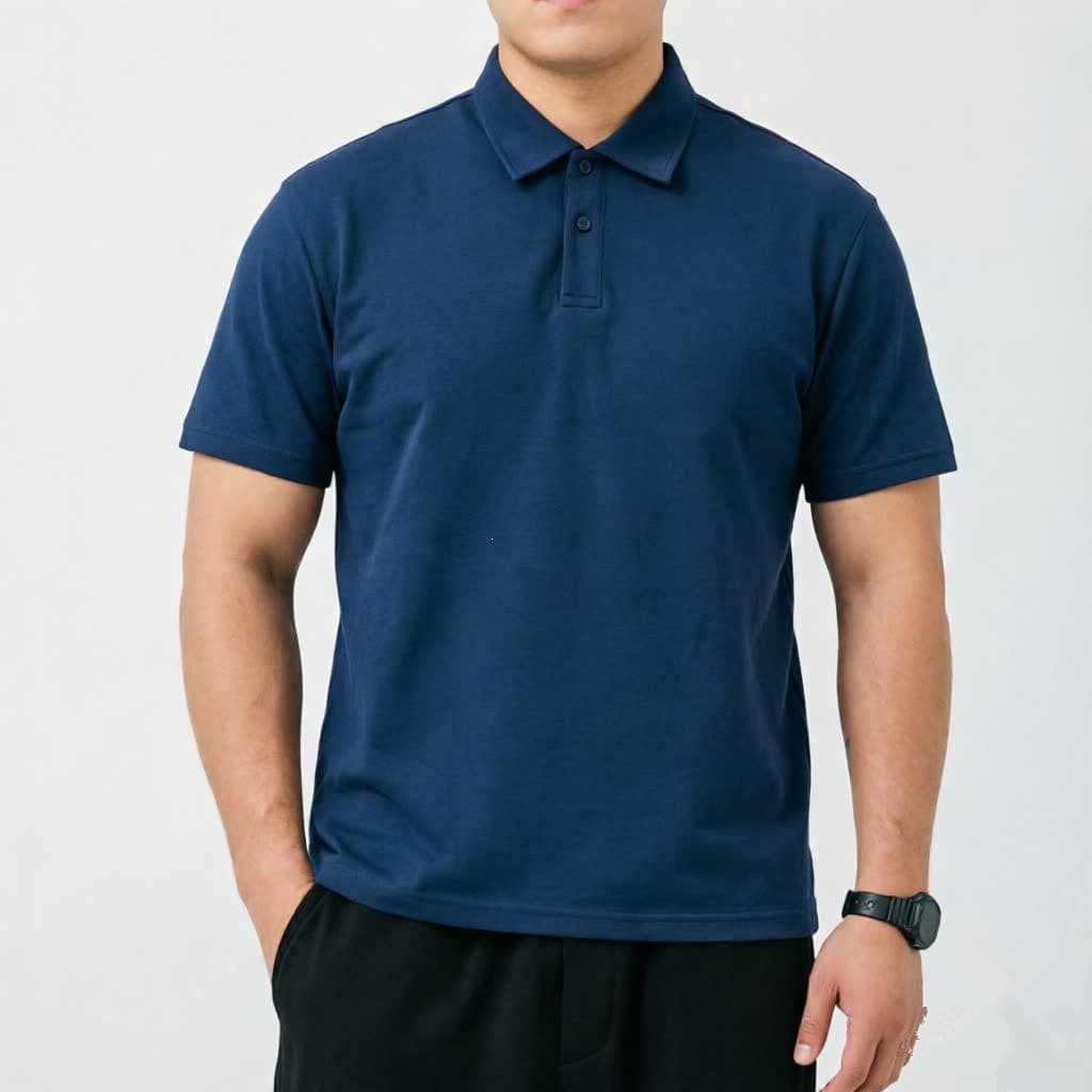 Upgraded basic short-sleeved POLO shirt summer solid color lapel men's T-shirt breathable pique mesh simple top