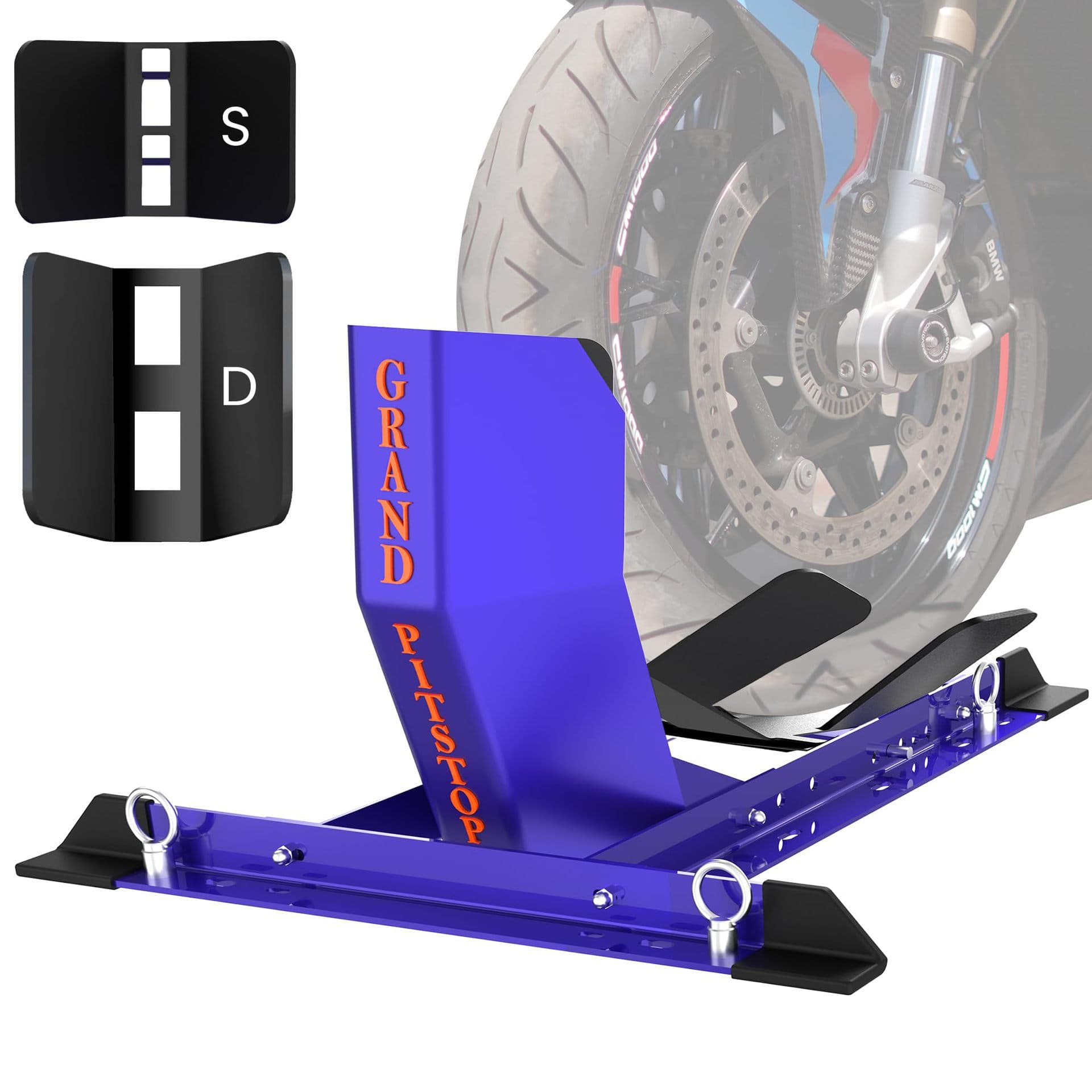 Universal wheel chocks for motocross, sportbikes and dirt bikes