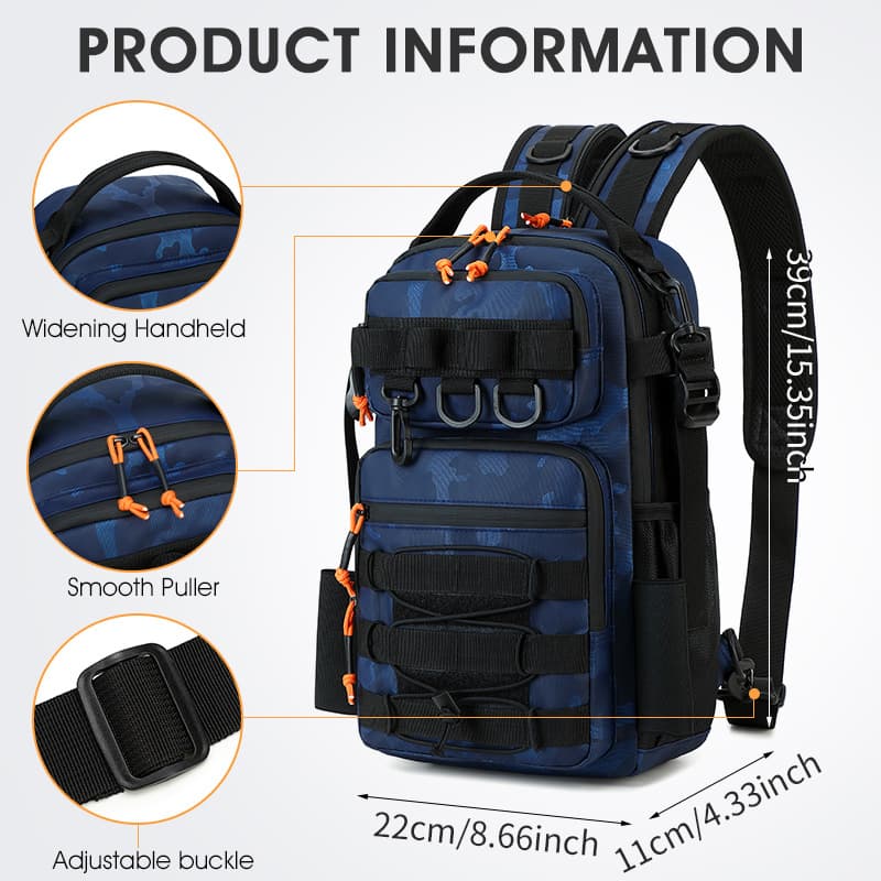 Cross-border Outdoor Hiking Backpack Lightweight Large Capacity Fishing Lure Bag Chest Bag Camouflage Tactical Multi-functional Backpack