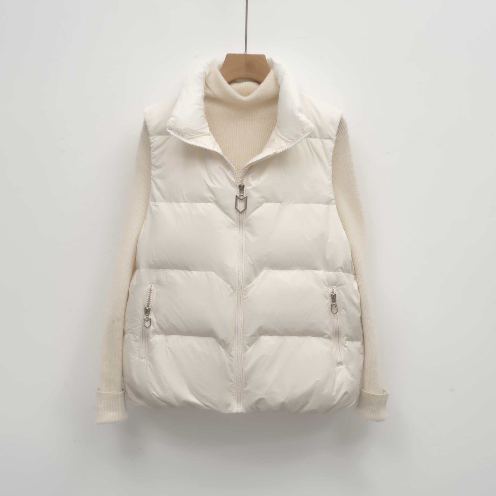 Cold Winter Siyu Women's Loose One-Size Korean Style Stand Collar Vest Women's Vest Women's New Simple Down Jacket