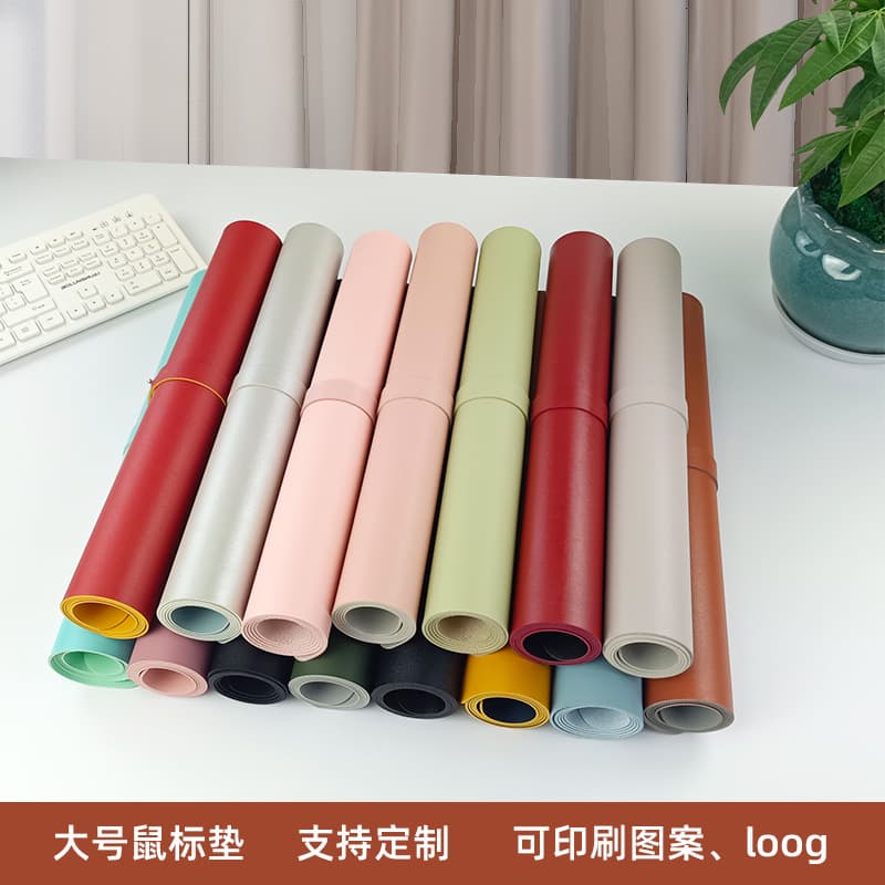 Double-Sided Extra Large Waterproof Leather Desk Mat Creative Desk Pad for Dining, Study, Office, and Advertising Mouse Pad
