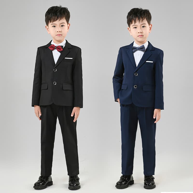 Children's Suit Set Piano Performance Dress Performance Coat Boy's British Style Long Sleeve Soft Fabric Spring Autumn Wear