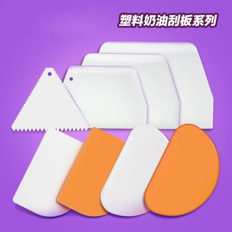 Food Grade PP Plastic Large, Medium and Small Trapezoidal Semicircular Dough Cutter Scraper Baking Cake Cream Triangle Scraper