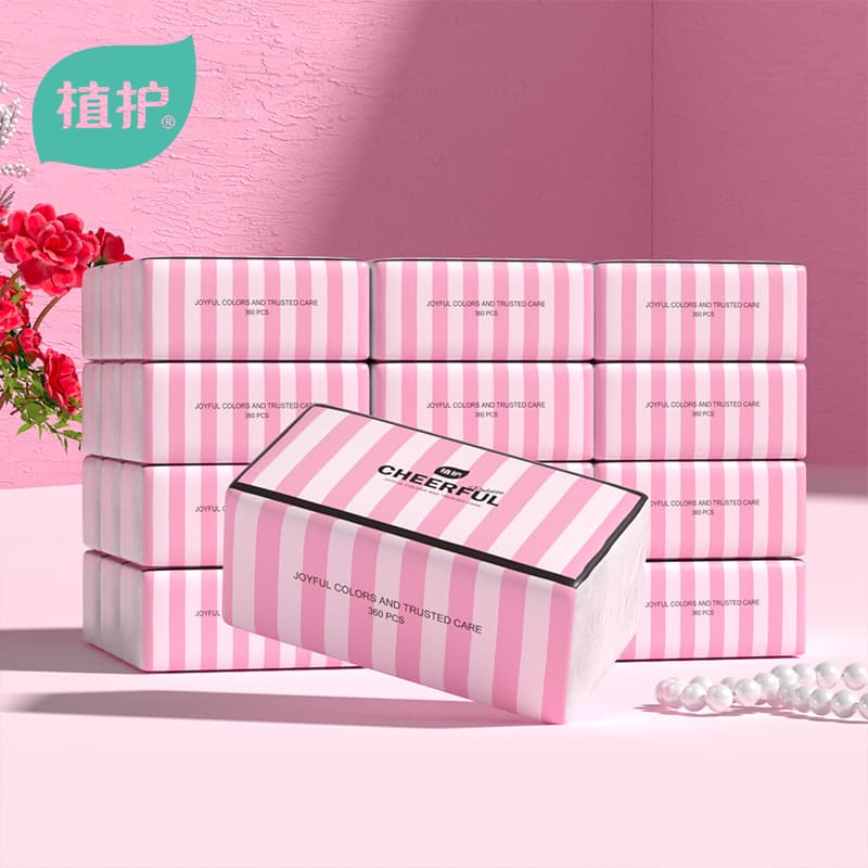 Zhihu Cushion Tissue Pink 20-Pack Carton Facial Tissue Box Household Toilet Paper Drop Shipping