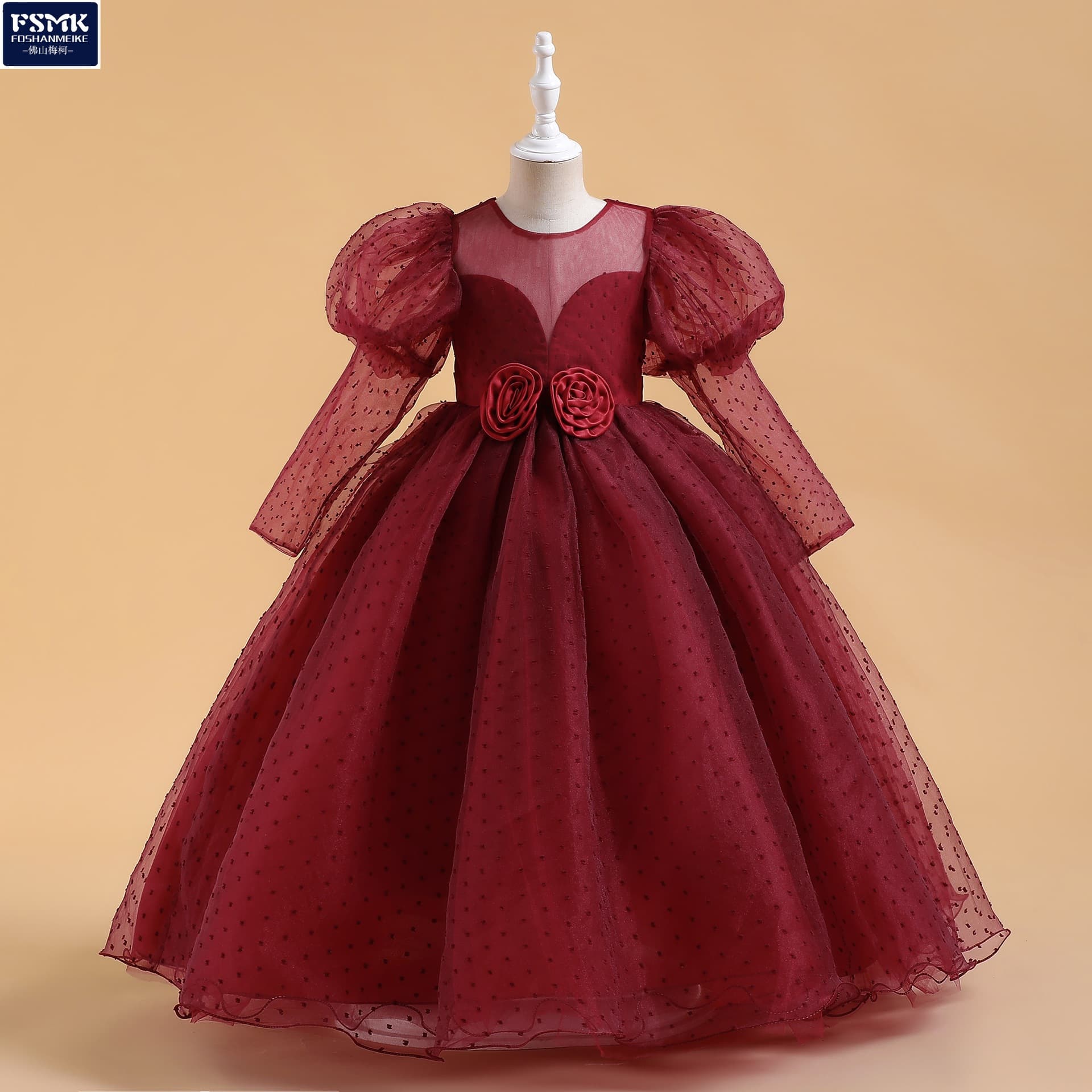 2026 New Children's Dress Princess Dress Puff Sleeve Piano Performance Costume Girl Birthday Model Catwalk Evening Dress