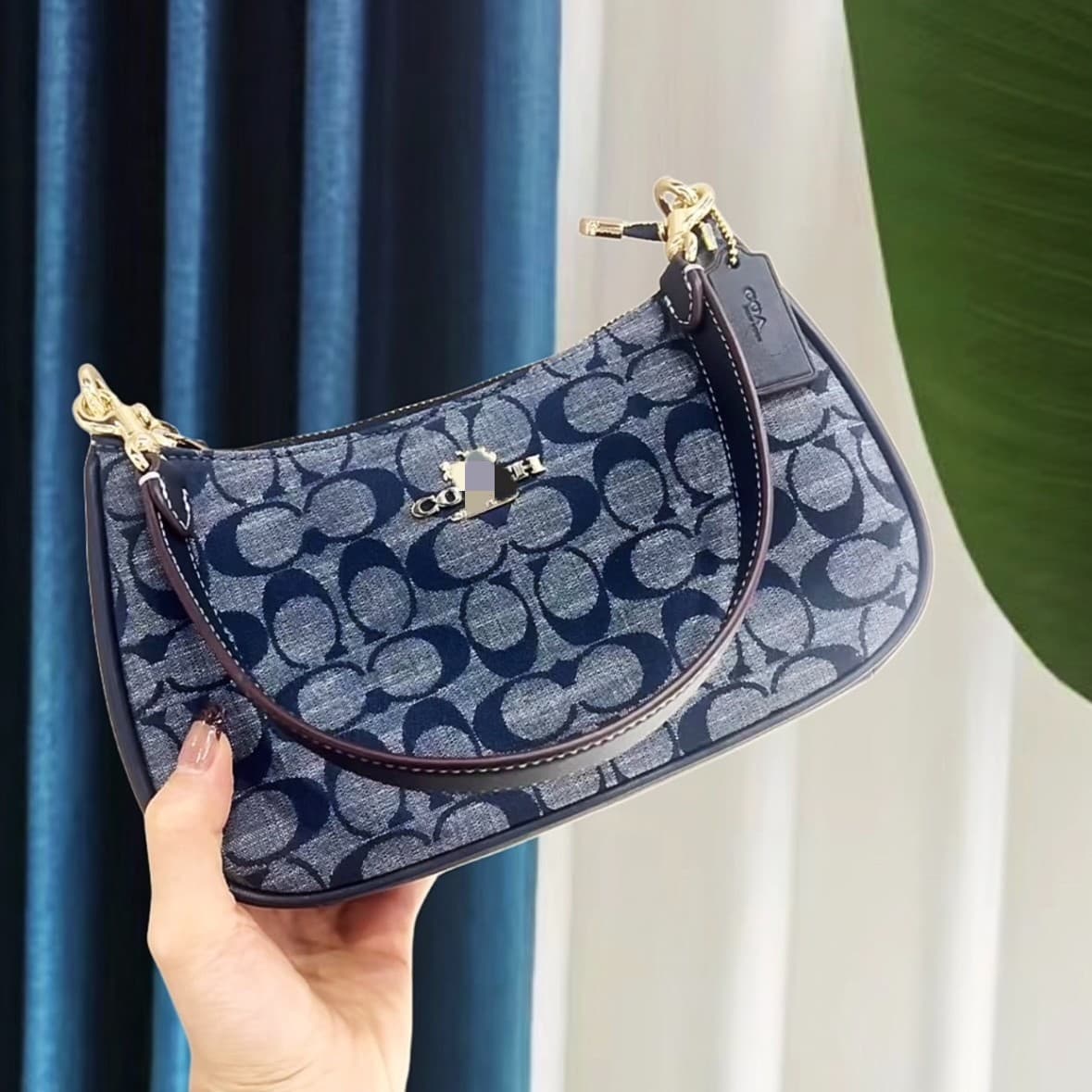 Koujia 2025 New Teri24 Crescent Underarm Bag Classic Vintage Floral Canvas Shoulder Bag for Women Casual Handbag