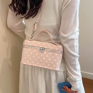 Korean Style Fashion Fresh Polka Dot Single Shoulder Bag Women 2026 New Style Simple Elegant Handbag Unique Crossbody Bag