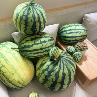 Simulated Large Watermelon Pillow 3D Plush Toy Home Decoration Office Nap Cushion Bag Charm Children's Gift