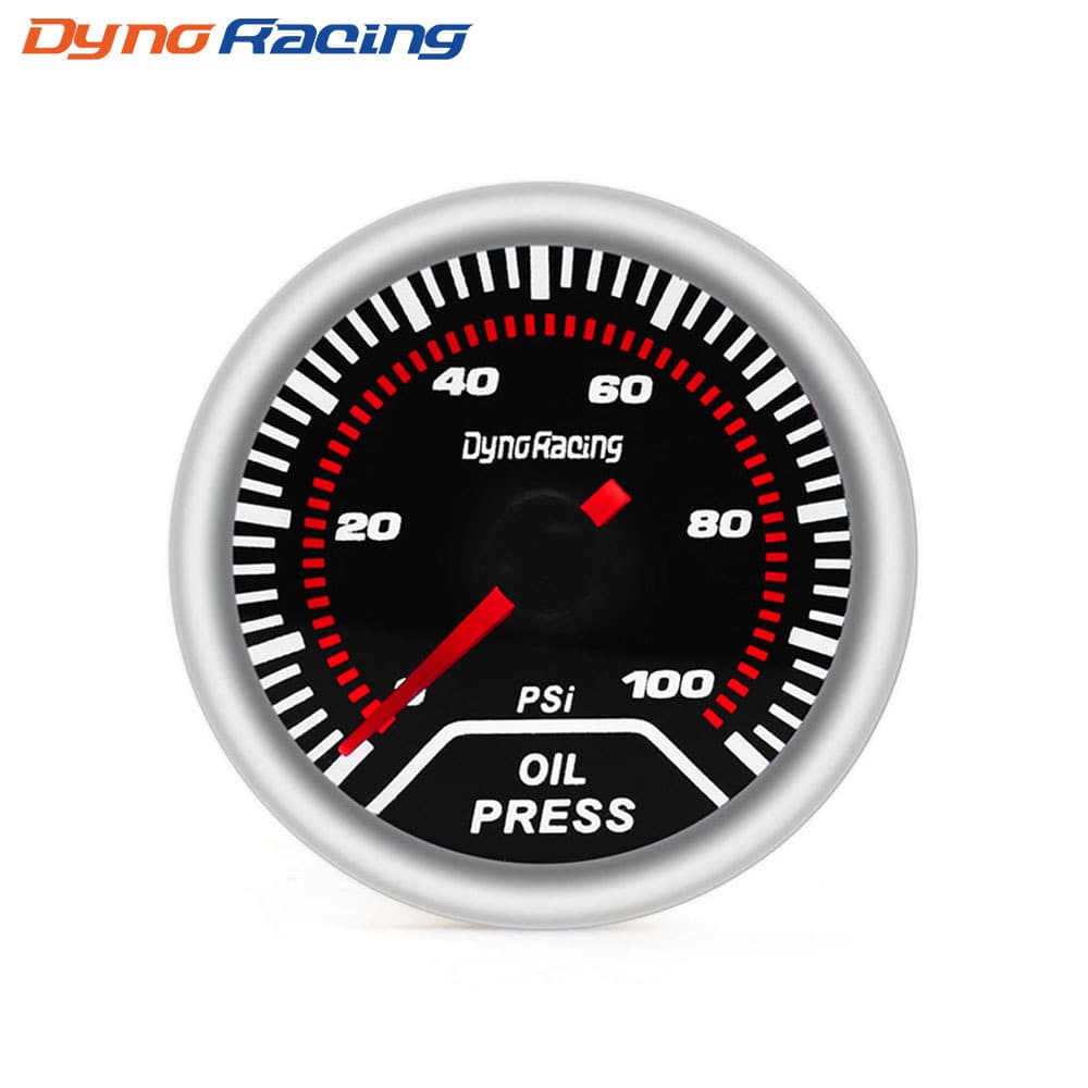 Car Modified Sunglasses Oil Pressure Gauge 52mm 2 Inch Mechanical White Light Automotive Gauge 0~100 psi 12V