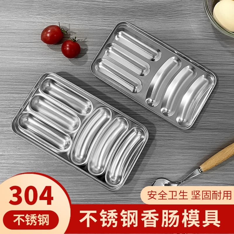 304 Stainless Steel Sausage Mold for Baby Food, Steamed Ham Sticks, Infant Steamed Cake and Small Sausage Baking Molds