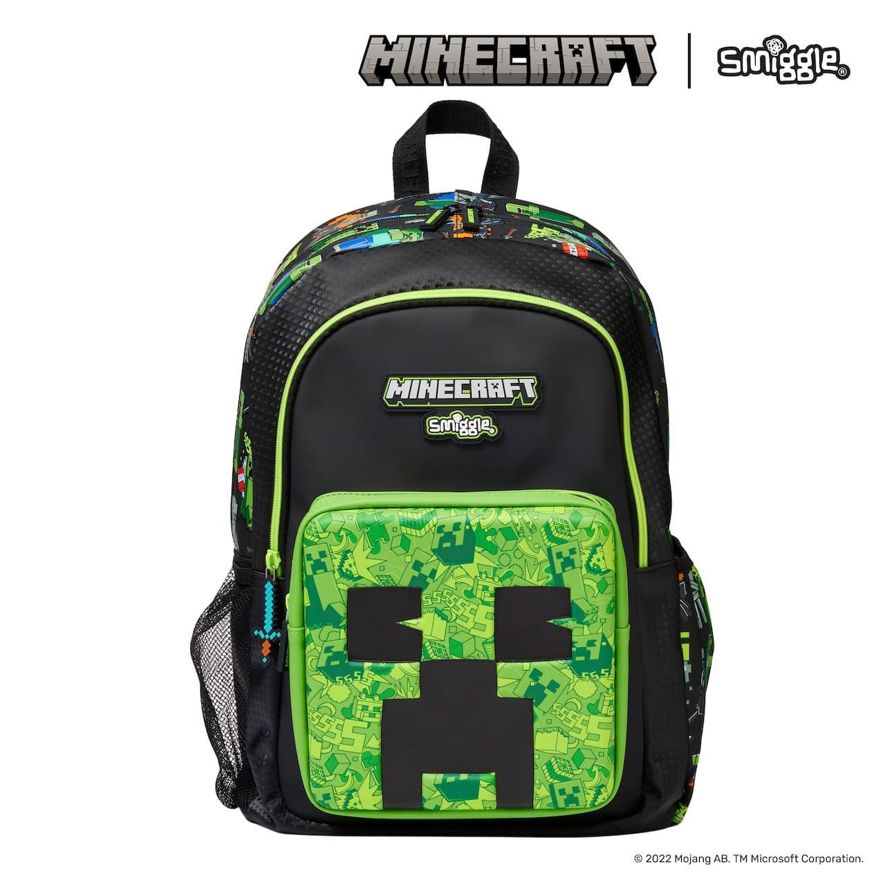 Australian Smiggle backpack for boys and girls, large capacity primary school backpack, children's cartoon Minecraft backpack.