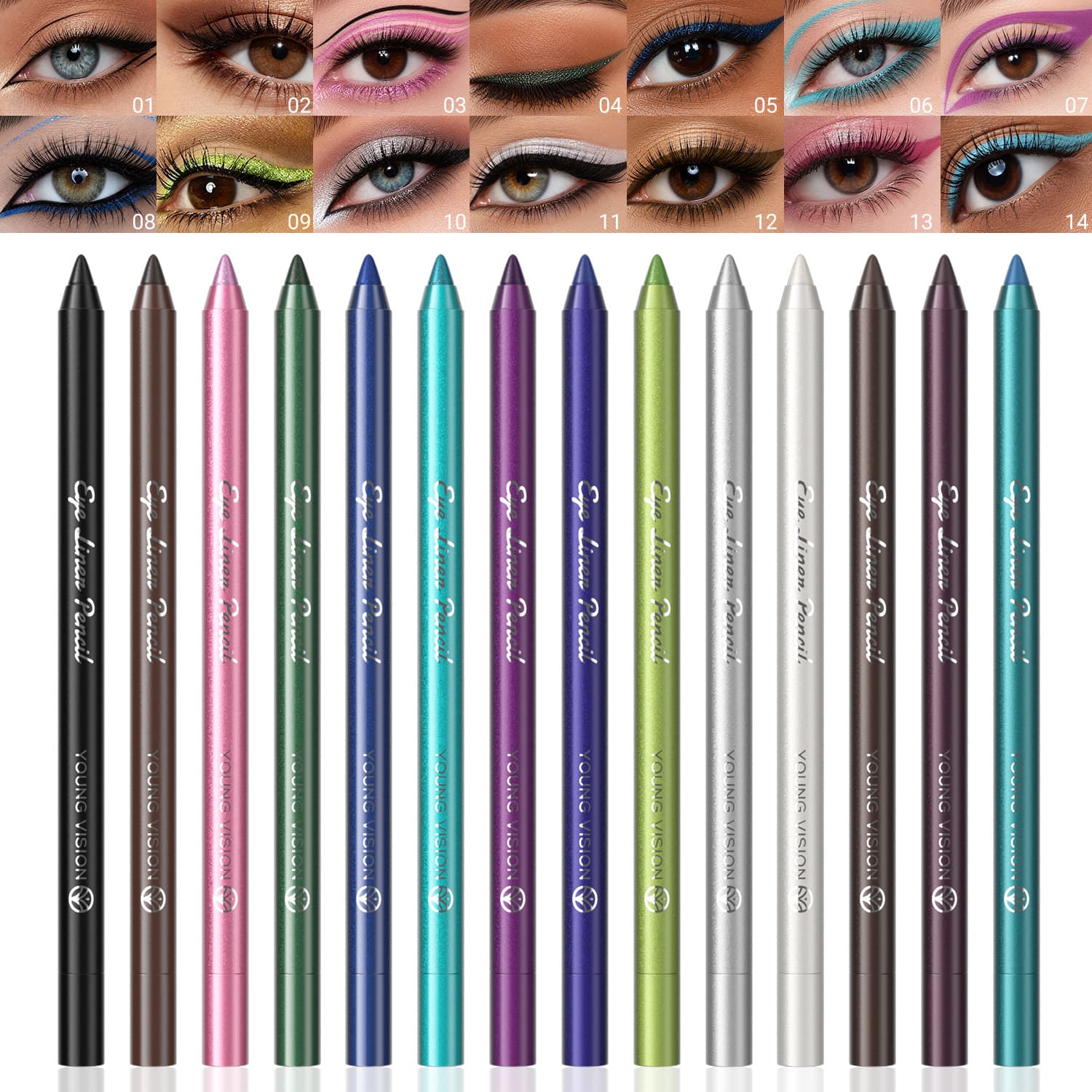 YOUNG VISION Multifunctional Eyeshadow Pencil Single Color Pearl Shimmer Eyeliner Gel Pen Eye Makeup Pen