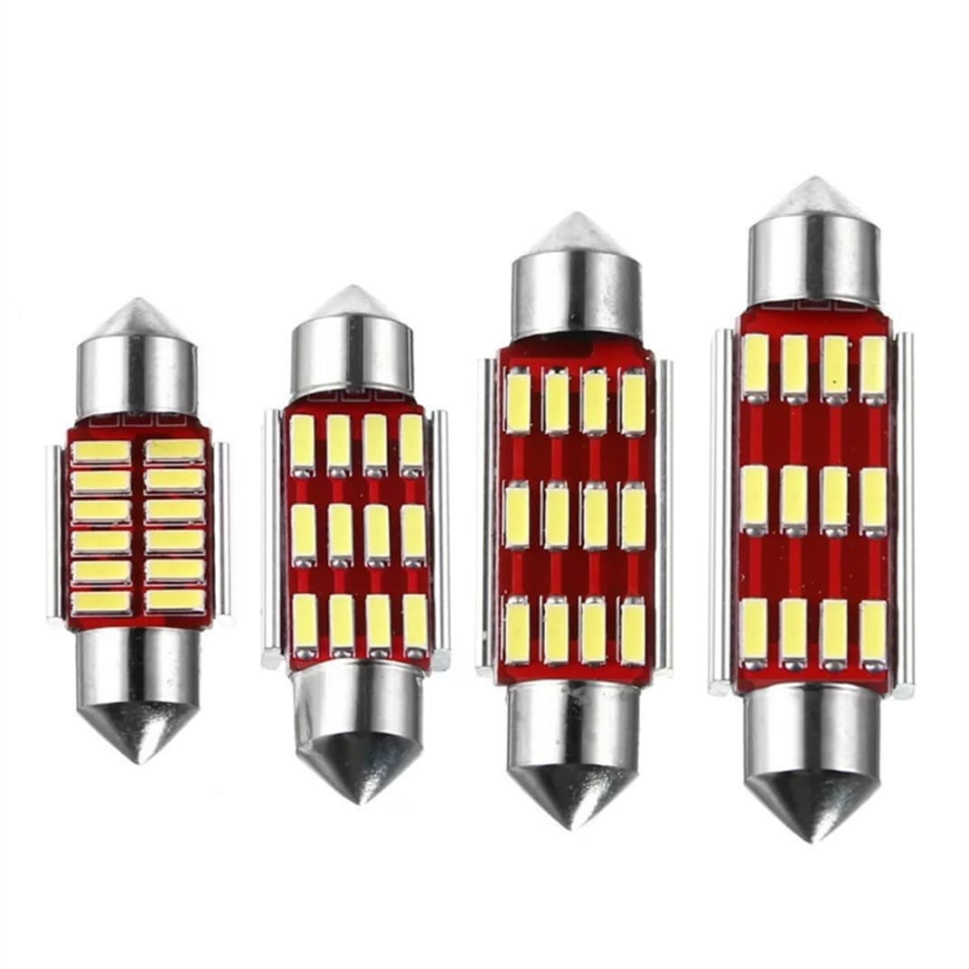 New car led double tip reading light decoding canbus 36MM 4014 12SMD license plate light indoor light