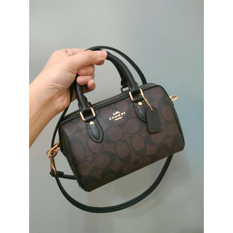 New Coco Rowan Classic Monogram Mini Boston Pillow Bag Fashion Handbag Shoulder Crossbody for Women