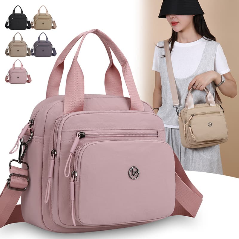 New Fashion Women's Bag, Large Capacity Tote Bag, Nylon Lightweight Small Square Bag, Solid Color Manufacturer Women's Single Shoulder Crossbody Bag