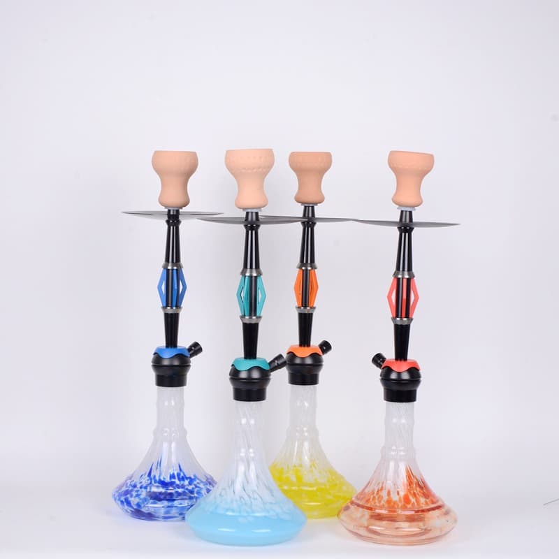 Cross-border hot-selling hookah hookah single-tube hookah aluminum alloy hookah diamond-shaped hollow hookah