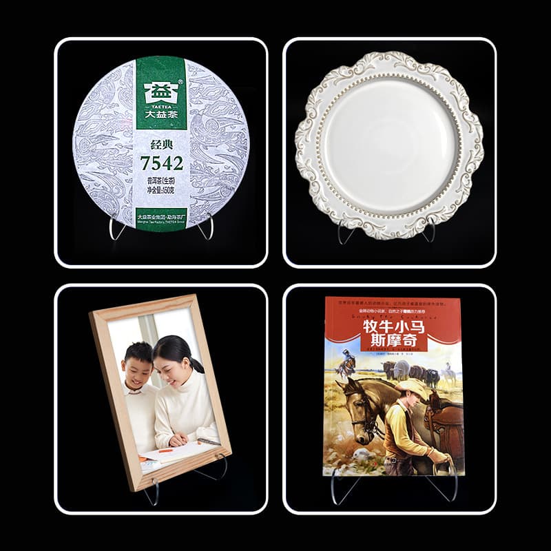 Cross-border Transparent Acrylic Plate Stand Premium Tea Cake Display Stand Desktop Phone Holder Desktop Photo Frame Wholesale