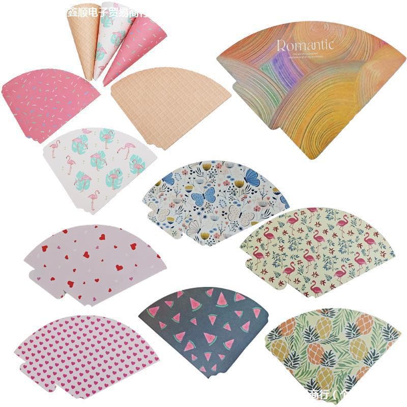 Ice Cream Cone Flower Bouquet Wrapping Paper for Florist Balloon Cardstock