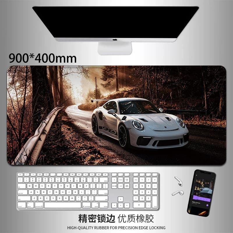 Extra Large Cool Car Gaming Mouse Pad for Men Office Study Keyboard Computer Desk Mat Anime Car