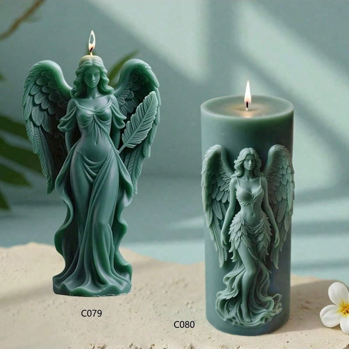 Cross-border Winged Goddess Scented Candle Silicone Mold DIY Plaster Resin Scented Candle Home Decoration Ornament Mold