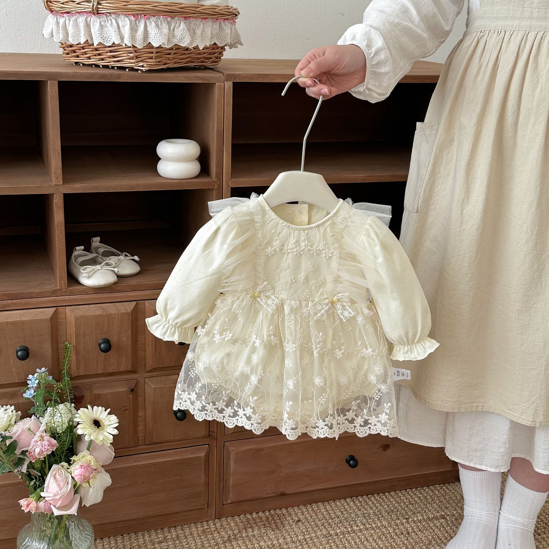 INS Baby Girl Autumn Princess Romper for Newborns, 100 Days & Full Moon, One-Piece Bodysuit, First Birthday Party Dress