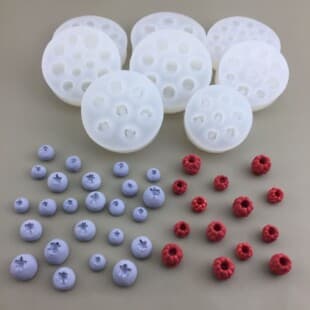 Ins Fruit Series Raspberry Blueberry Silicone Mold for Chocolate Fondant Cake QQ Candy Resin Plaster Decoration