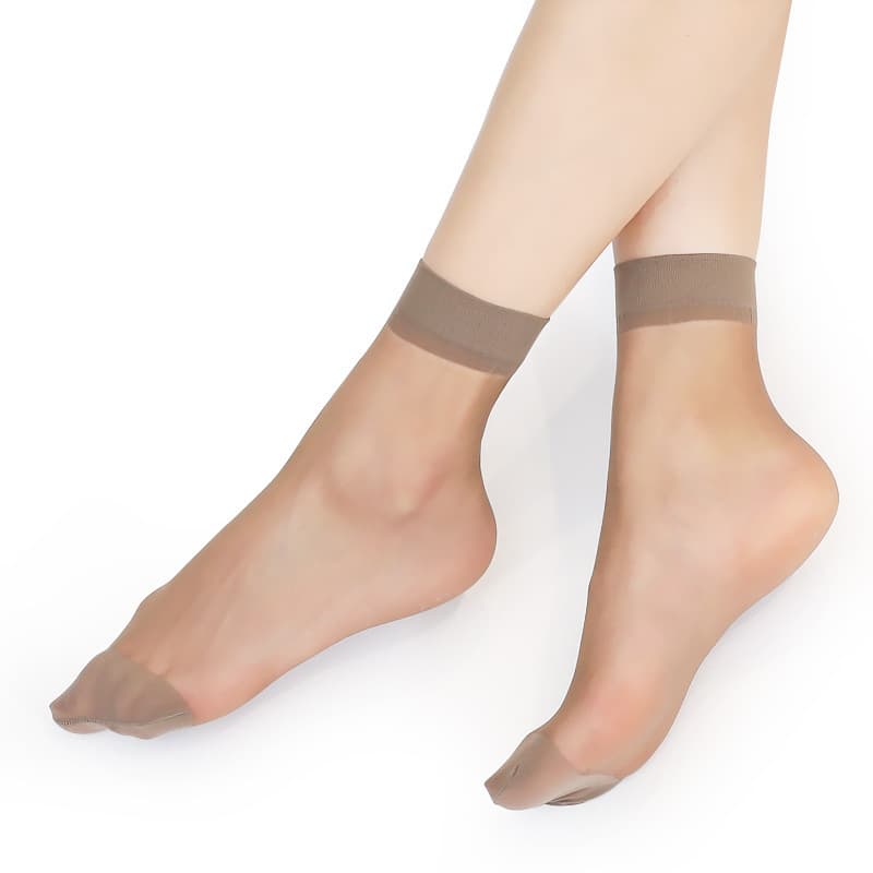 Langsha 5-Pack Short Silk Stockings for Women, Crystal Silk Summer Ultra-Thin Elastic Wear-Resistant Mercerized Invisible Transparent Socks Wholesale