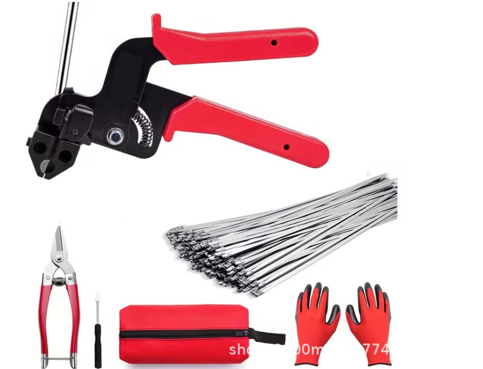 Best-selling Cross-border Stainless Steel Banding Clamp Tool Gun Set Strapping Machine Steel Strip Tensioner Self-locking Cable Tie