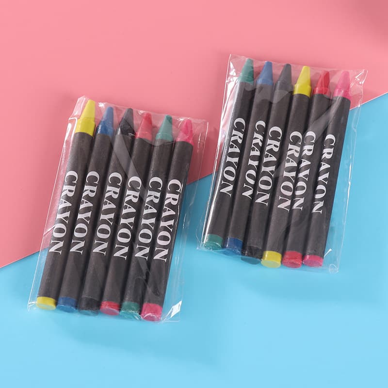 Customized OPP children's painting crayon 4/6/8 color graffiti brush oil pastel hexagonal monochrome crayon painting