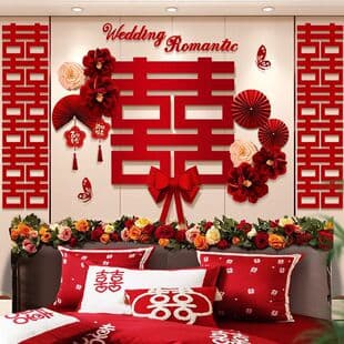Wedding Room Decoration Set, Bedside Background, Men's Room Wedding, Women's Room New House Set, Wedding Supplies Complete