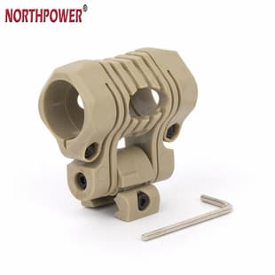 Five-Segment Flashlight Clip FAST Rotating Tactical Helmet Strong Light Flashlight Clamp Rail Accessory Included