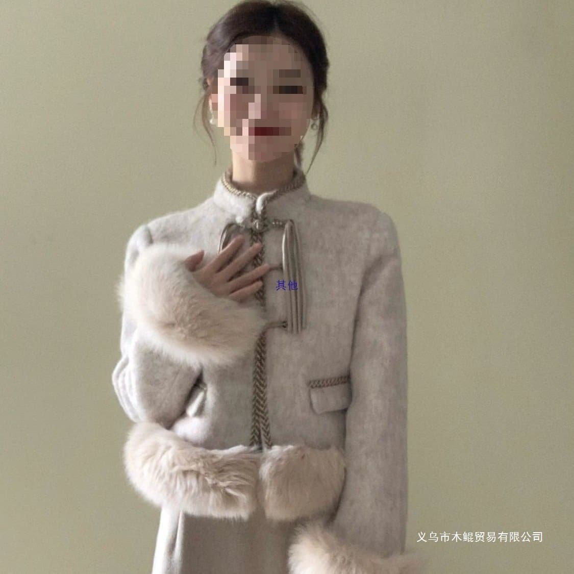 Petite Women's Autumn/Winter Tweed Suit Set with Short Jacket and Skirt, Elegant Two-Piece Dress