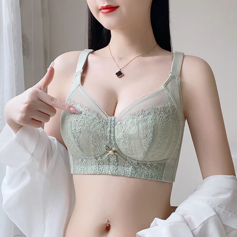Beauty Salon Adjustable Underwear Women's Thin Large Bust Small Plus Size Lace Bra Wireless Bra