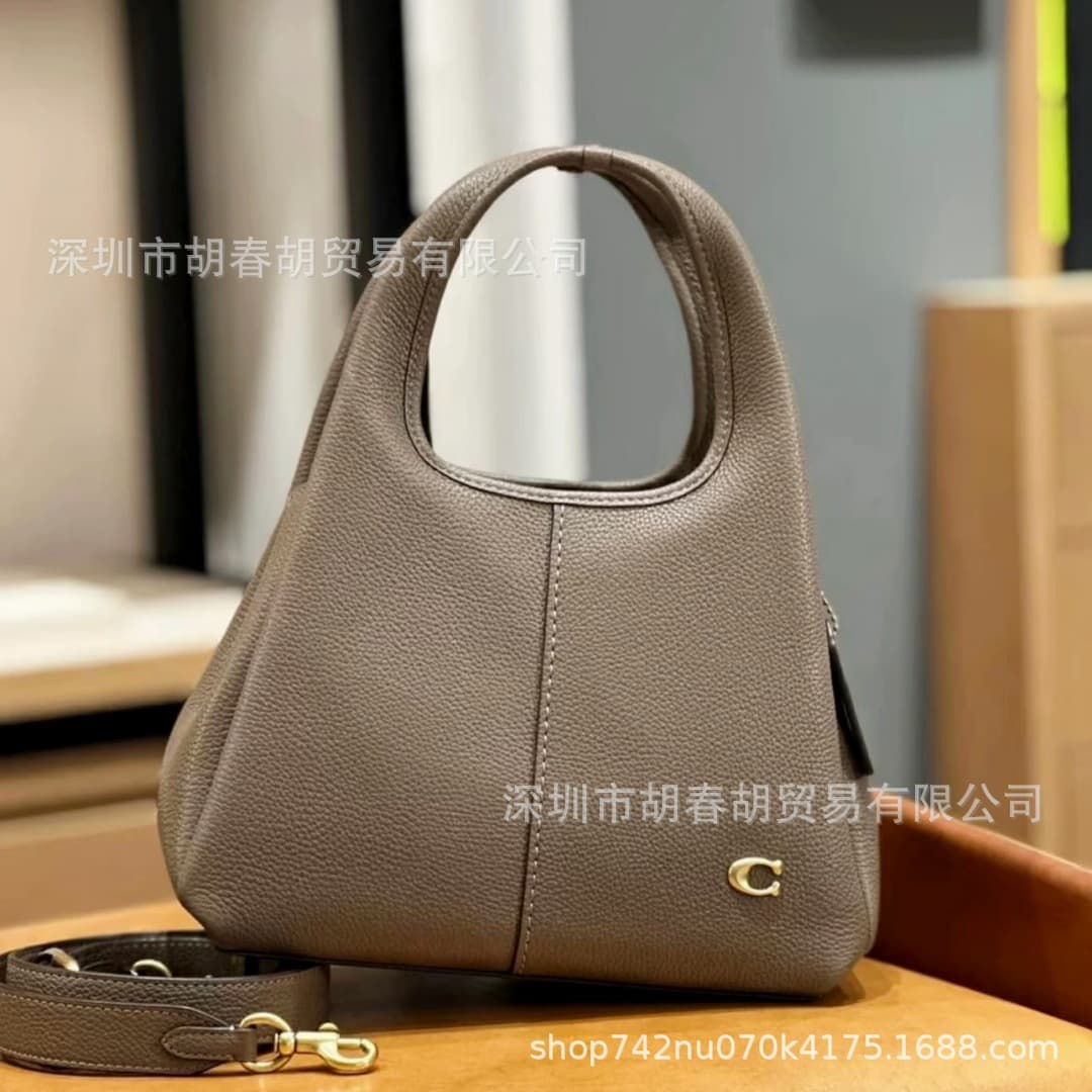 C's new LANA 23 shoulder bag, vegetable basket, fashionable litchi pattern bucket bag, one-shoulder cross-body tote bag for women