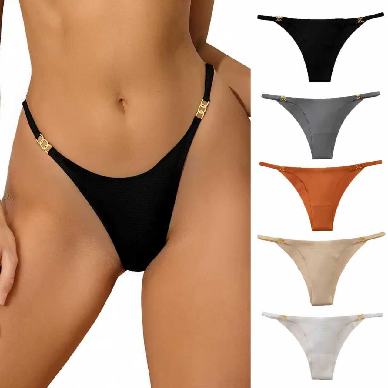 Amazon Cross-Border Popular Sports Ice Silk Seamless Women's Underwear, Thin Straps, Sexy Slim Fit, European and American Women's Lingerie