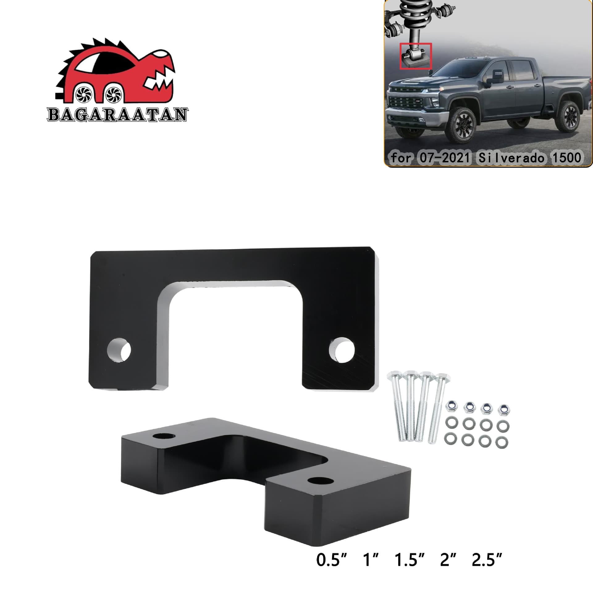 Leveling Lift Kit Compatible with 2007-2019 Chevrolet Silverado/GMC Sierra
