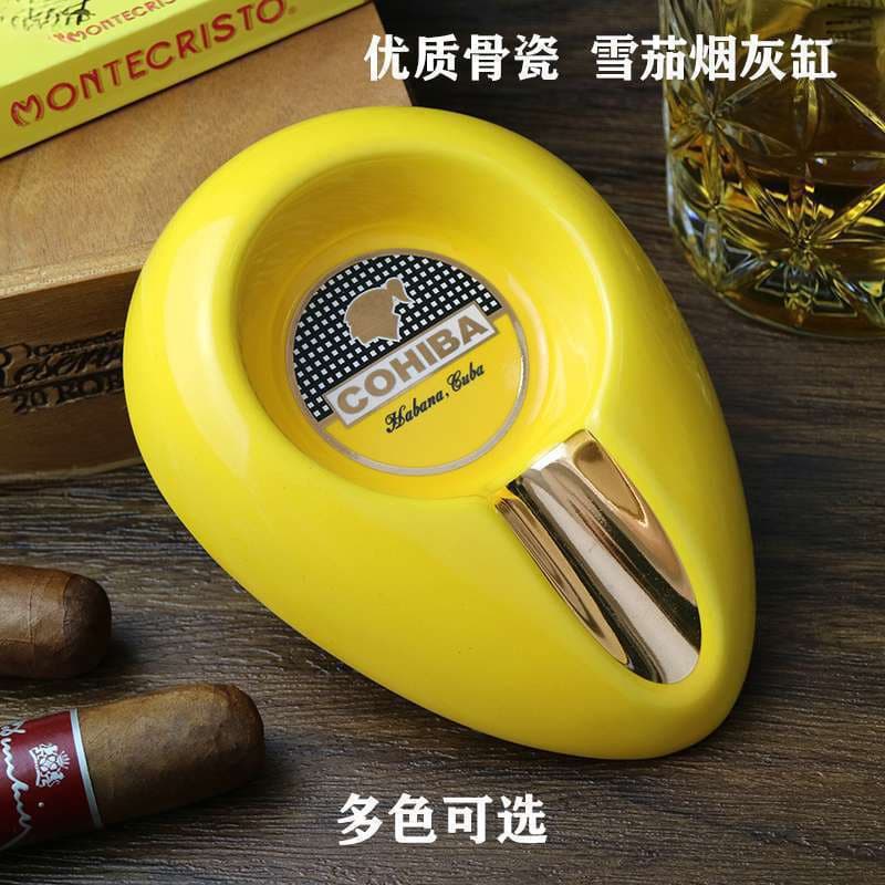 Factory Direct Cigar Ashtray Creative Fashion Ceramic Metal Portable Home Cigar Ashtray