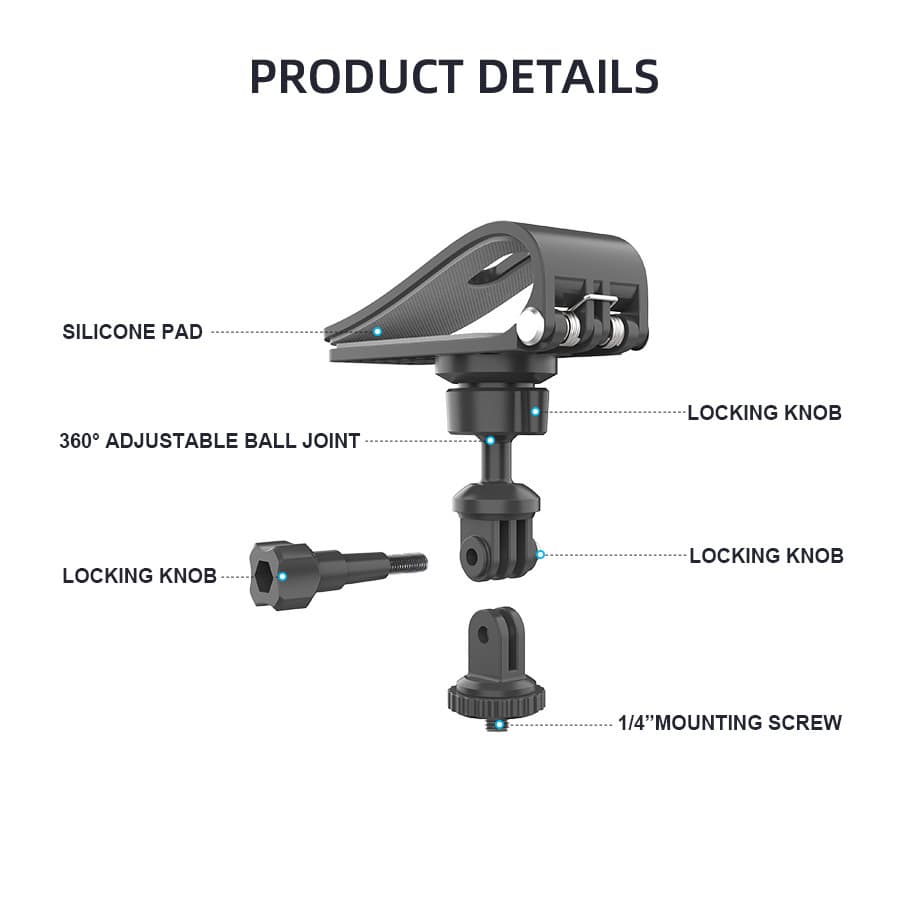 Car sun visor is suitable for 1/4 interface DJI Pocket3/Action4/5pro action camera bracket
