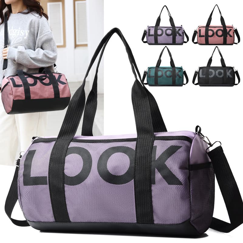 New travel bag for women, water-repellent sports yoga bag, Korean style fashion letter fitness bag, short-distance business trip luggage bag