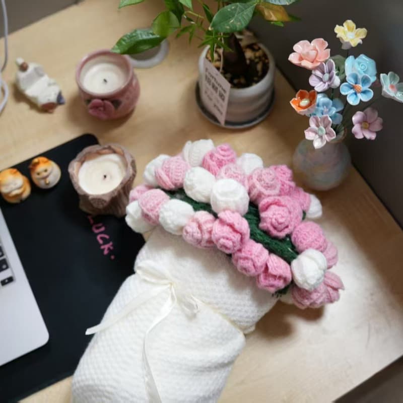 99 Rose Blanket Nap Blanket Valentine's Day Gift for Girlfriend Flower Fleece Blanket Rose Bouquet Blanket
