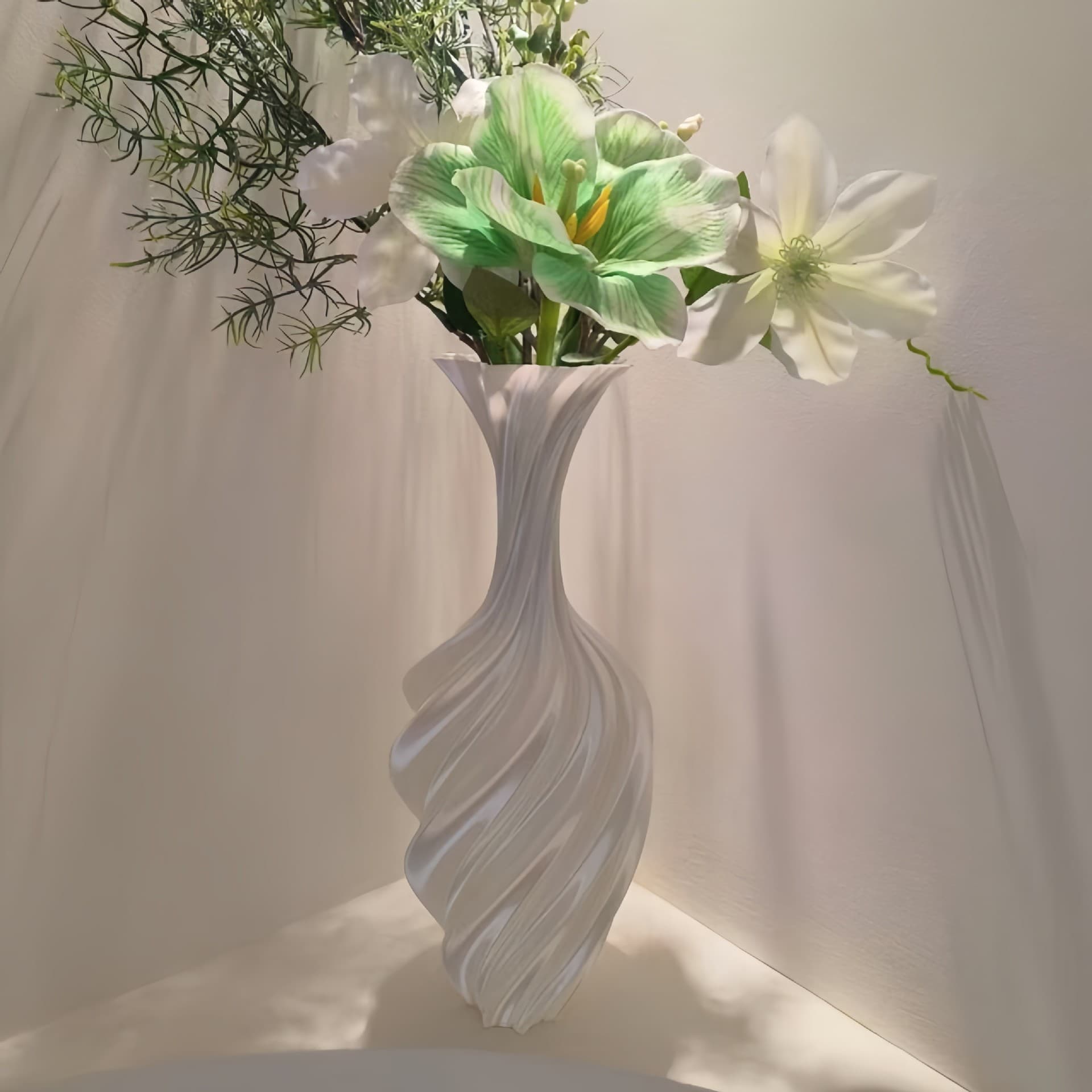 Plastic 3D Printed Silk Flower Vase Artistic Creative Home Decoration Ornament Flower Arrangement Home Goods Drop Shipping