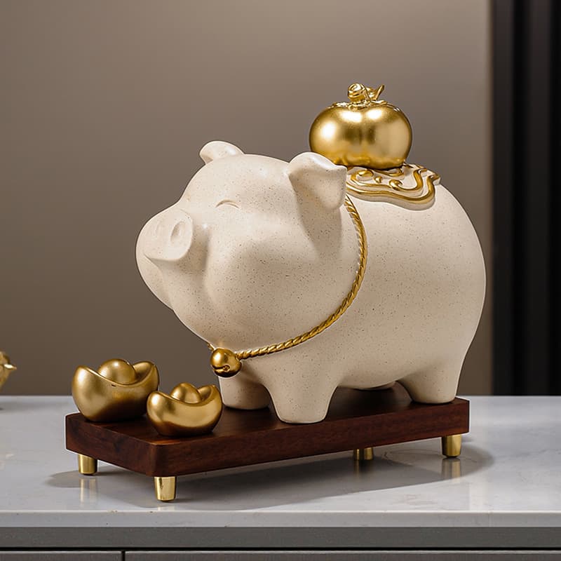 Penali Auspicious Pig Ornament, Home Living Room TV Cabinet Decoration, Moving Gift, New Home Housewarming Present