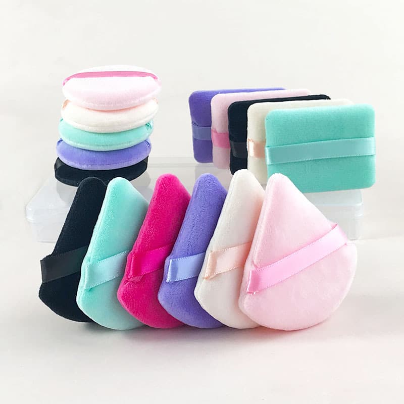Flocked air cushion dry powder puff, sponge flocked powder puff, non-stuck powder, skin-friendly setting powder puff, honey powder puff, wet and dry use