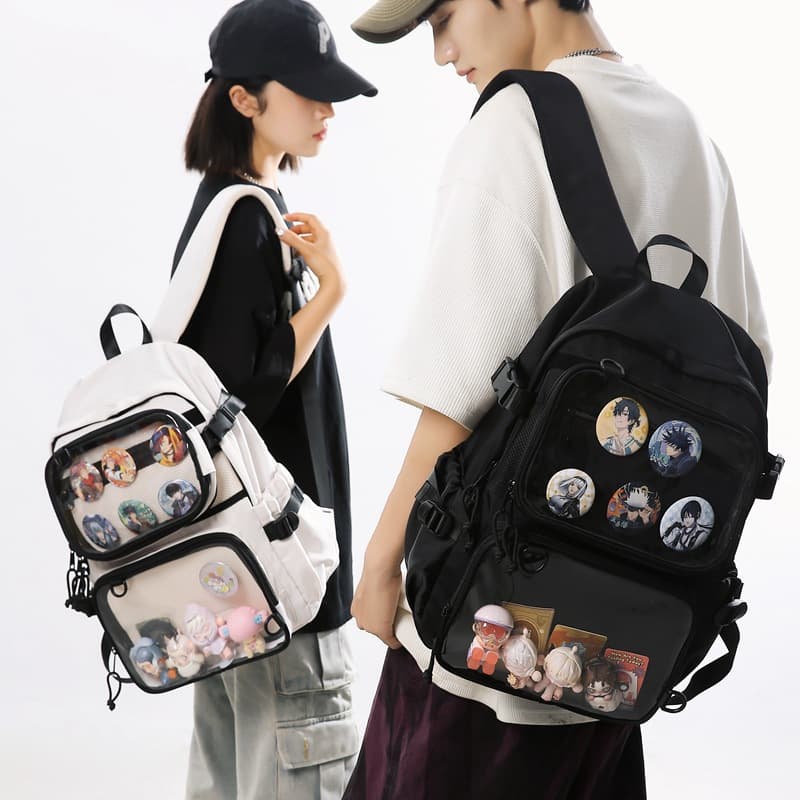 Carefully Selected Anime-Style Backpacks, Japanese Detachable Transparent Two-Piece Set, Suitable for Middle and High School Students