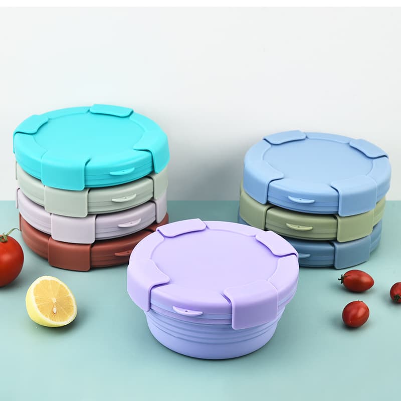 1100ML Silicone Lunch Box Creative Microwave Food Container Cafeteria Lunch Box Portable Foldable Lunch Bento Box