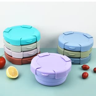 1100ML Silicone Lunch Box Creative Microwave Food Container Cafeteria Lunch Box Portable Foldable Lunch Bento Box