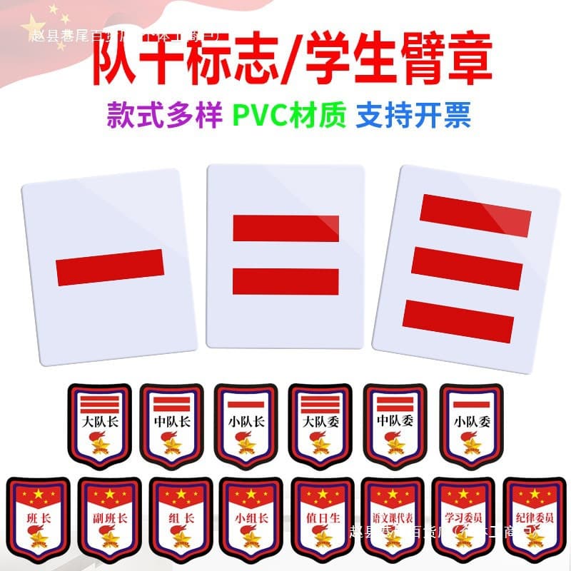 Young Pioneers armband badge primary school student leader insignia one bar two bars three bars major squadron leader committee armband
