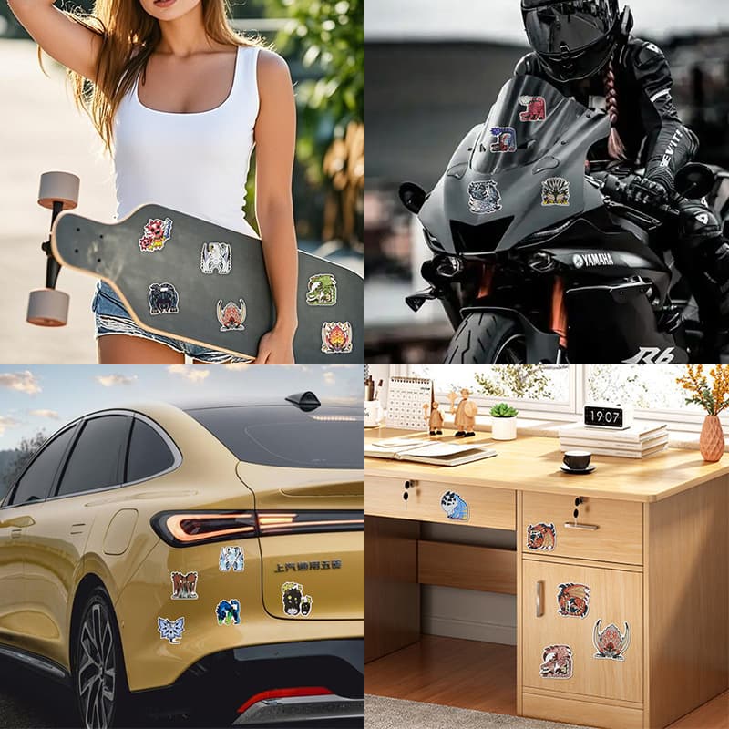 Monster Hunter Game Sticker Zinogre Nergigante PVC Waterproof Graffiti Sticker Luggage Phone Water Bottle Sticker