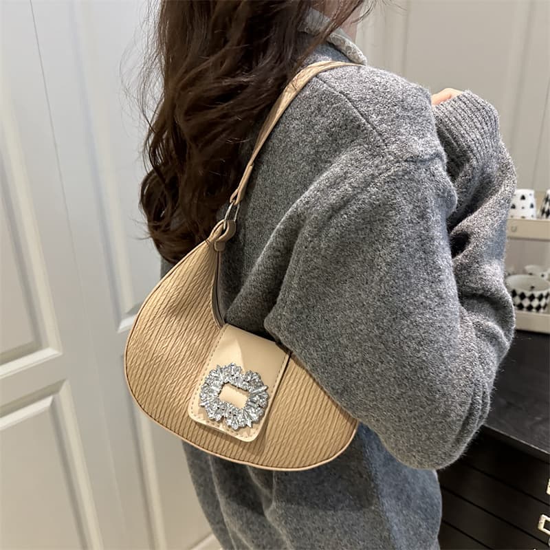 Premium Glossy Leather Underarm Bag for Women 2025 New Trendy Shoulder Bag Fashionable Small Square Bag