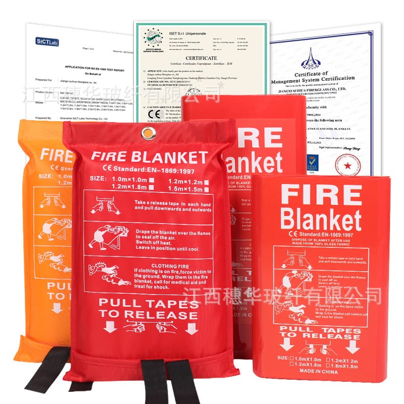 Suihua Factory Wholesale Fire Blanket Fireproof Blanket Fire Safety Blanket 1/1.5/1.8/2 Meter Fiberglass